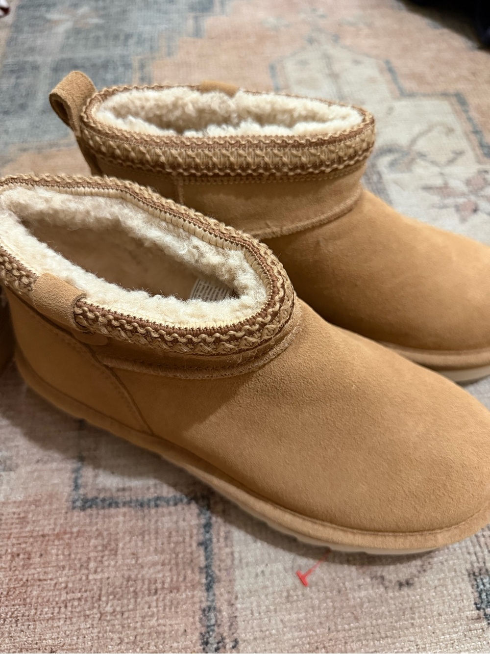 BearPaw Cream Shearling-Lined Slippers